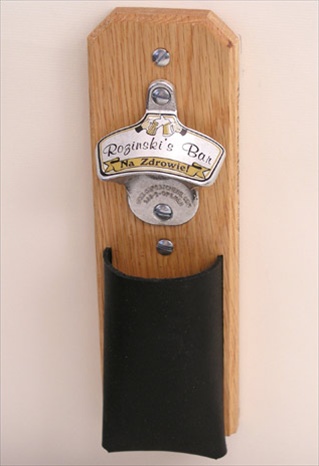 Personalizable toasts in over 100 languages! - Capcatcher Bottle Opener, Leather Pouch