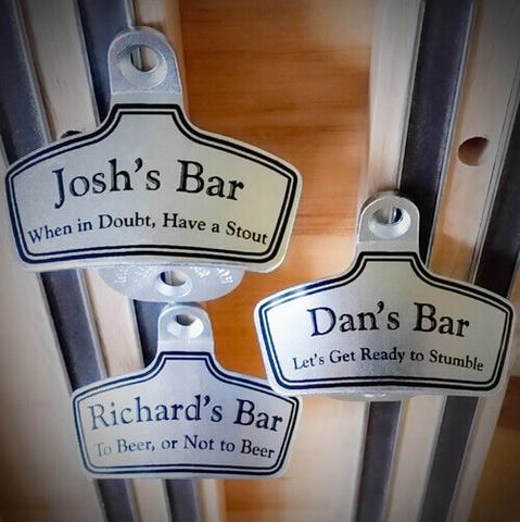 three personalized bottle opener gifts