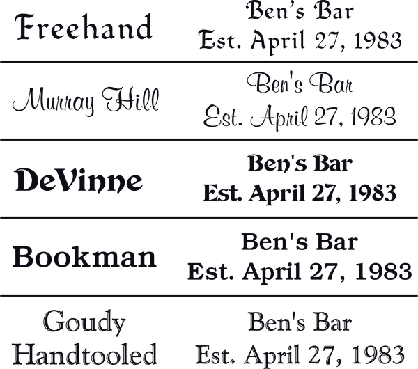 Font samples