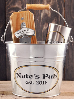 Gift basket in a bucket