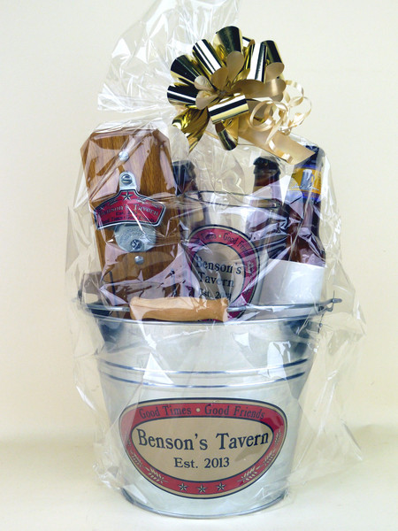 Custom Beer-Lover Gift Basket with Tavern look