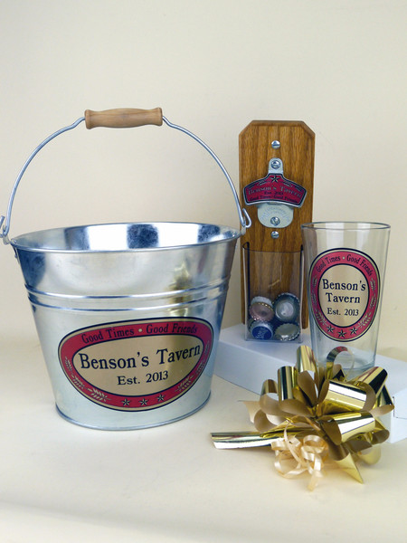 Personalized Beer Gift Set with Tavern look