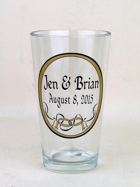 personalized wedding drinking glass