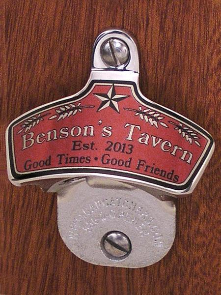 custom wall-mounted bottle opener