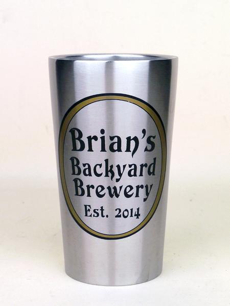 custom steel pint cup