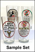 Unique Gift! Set of 4 Novelty Pint Glasses