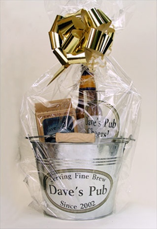 Affordable Groomsman Gift Basket - Personalized Bottle Opener, personalized Pub Glass and Pail. Gift Wrapped for your Groomsmen