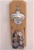 Screw mounted Capcatcher Bottle Opener with vinyl pouch is perfect for outdoor use - patio, barbecue pit, workshop.